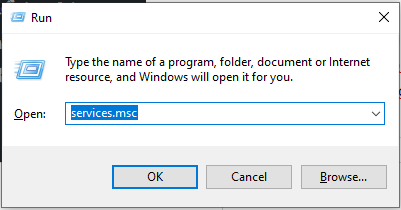 windows run services.msc 