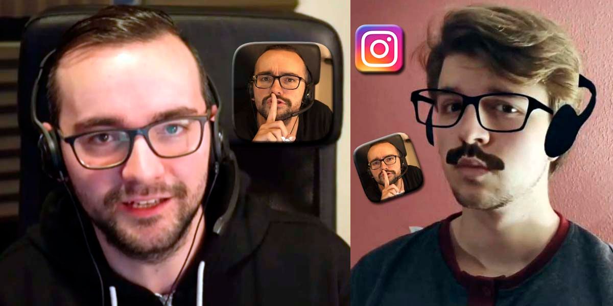 Kenakan kacamata dan kumis dengan filter Instagram ElXokas