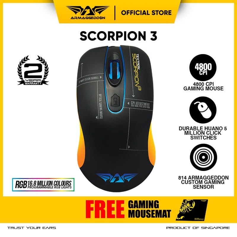 Armaggeddon Scorpion 3 mouse gaming 100 ribuan terbaik